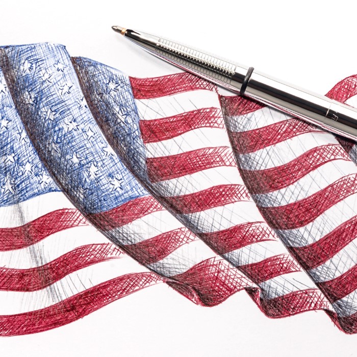 Open 400 with drawing of US Flag